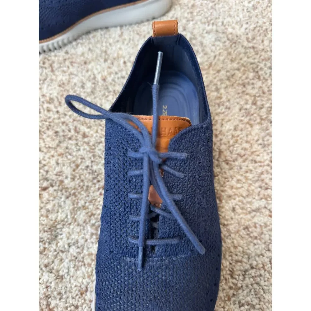 COLE HAAN 2.Zerogrand Laser Wingtip Oxfords, cloth Blue wingtip, sz. 11.5, shoes
